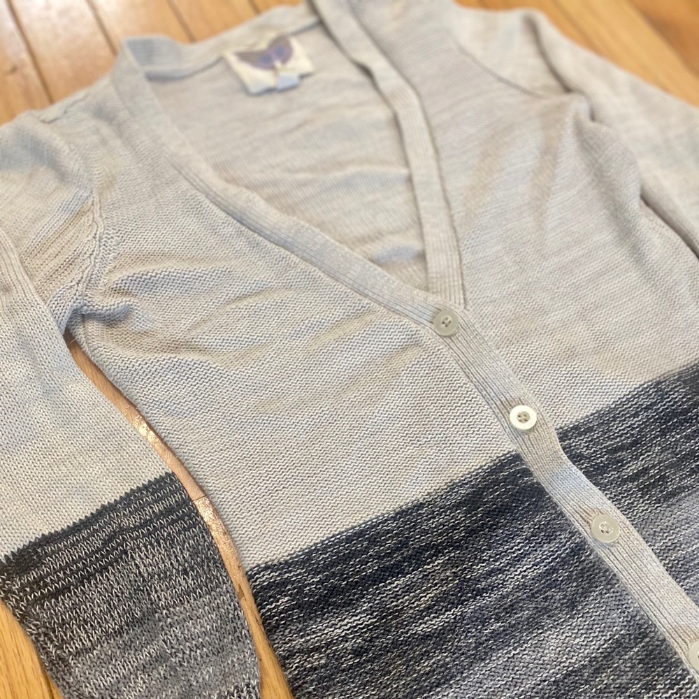 Gray cardigan sweater